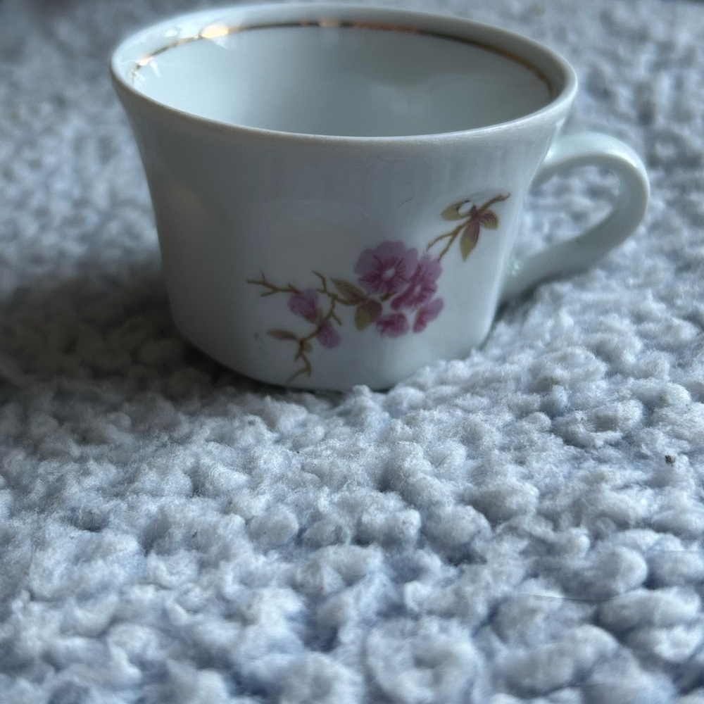 Kahla Floral Porcelain Teacup with Gold Trim